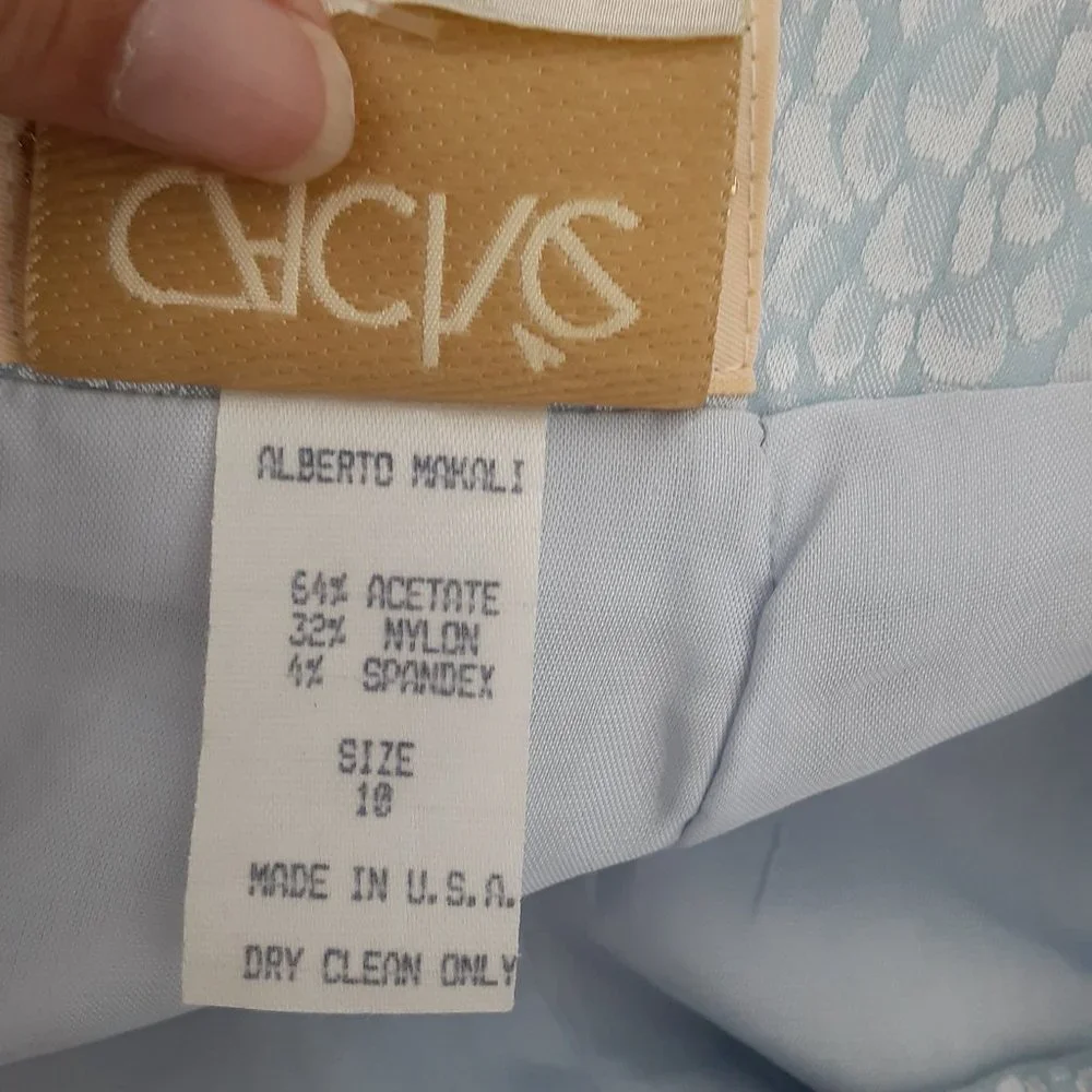 Alberto Makali Cache Pale Ice Blue Animal/Reptile Print Pencil Skirt